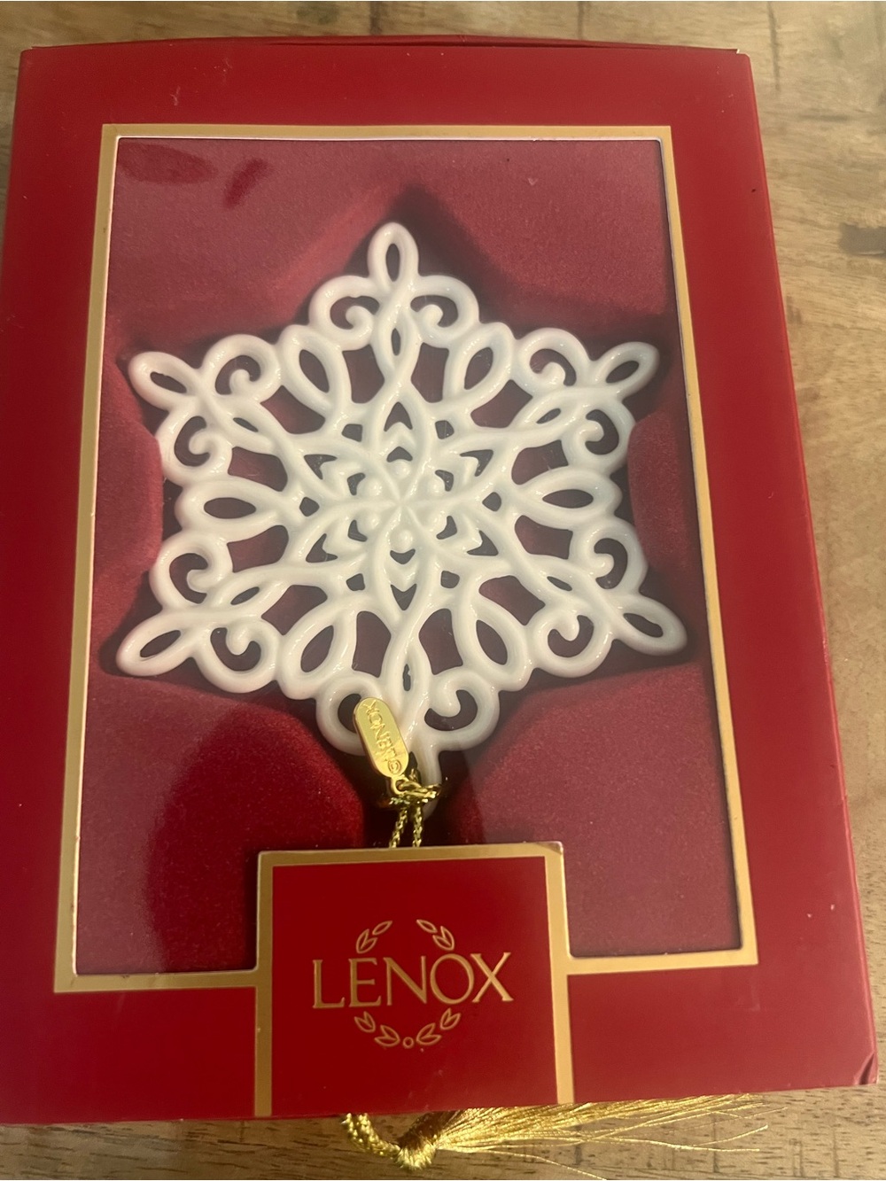 Lenox White Snowflake Holiday Ornament